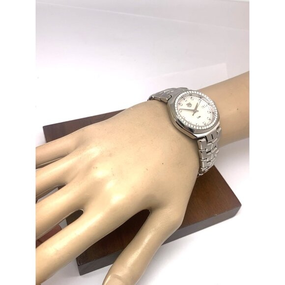 Tag Heuer Women's Watch WBC1316-0 Link Swiss Quartz Diamond Mother of Pearl Dial - Picture 4 of 13